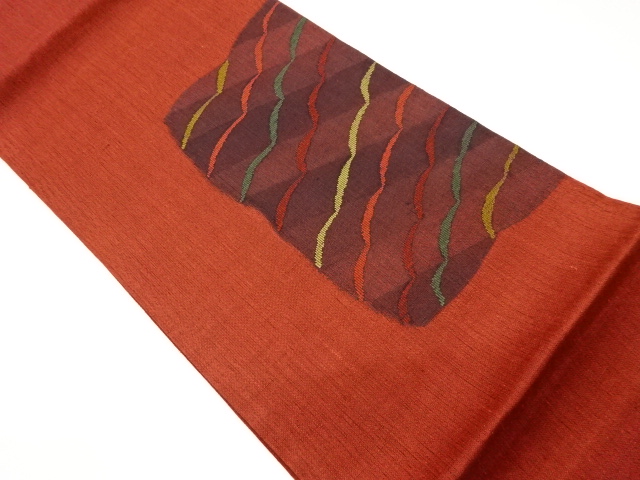 JAPANESE KIMONO / VINTAGE FUKURO OBI / WOVEN ABSTRACT PATTERN
